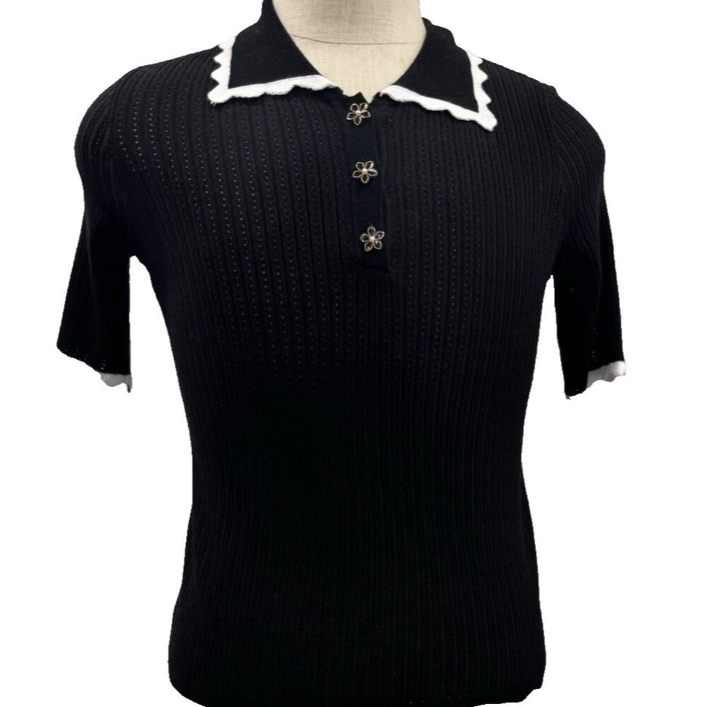 Love Forever Medium Black & White Blouse